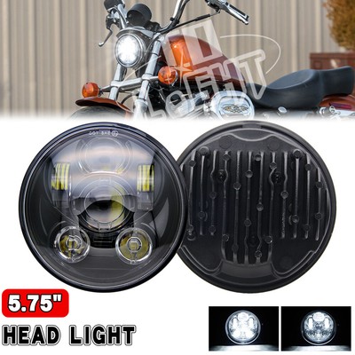 5-3/4'' 5.75'' Sealed Hi/Low Beam Black Round LED Headlight Motorcycle Headlamp