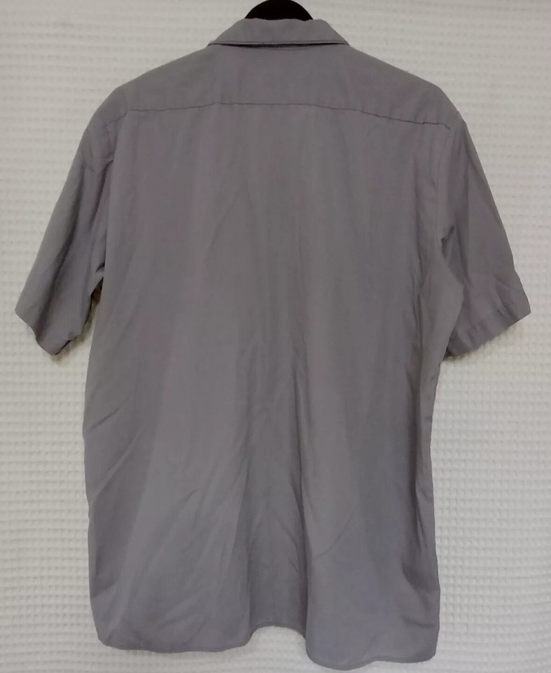 Dickies Work Shirt Mens XL Gray Button Up Short Sleeve Garage Mechanic