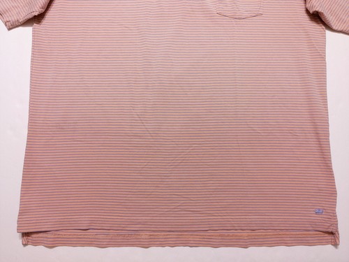 Polo PETER MILLAR manica corta lavaggio mare corallo arancione a righe XL - Foto 5 di 8