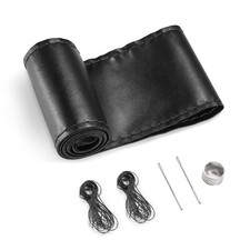 SEG Direct Genuine Leather Steering Wheel Cover, Stitch On Wrap, 15 Inch Stee...