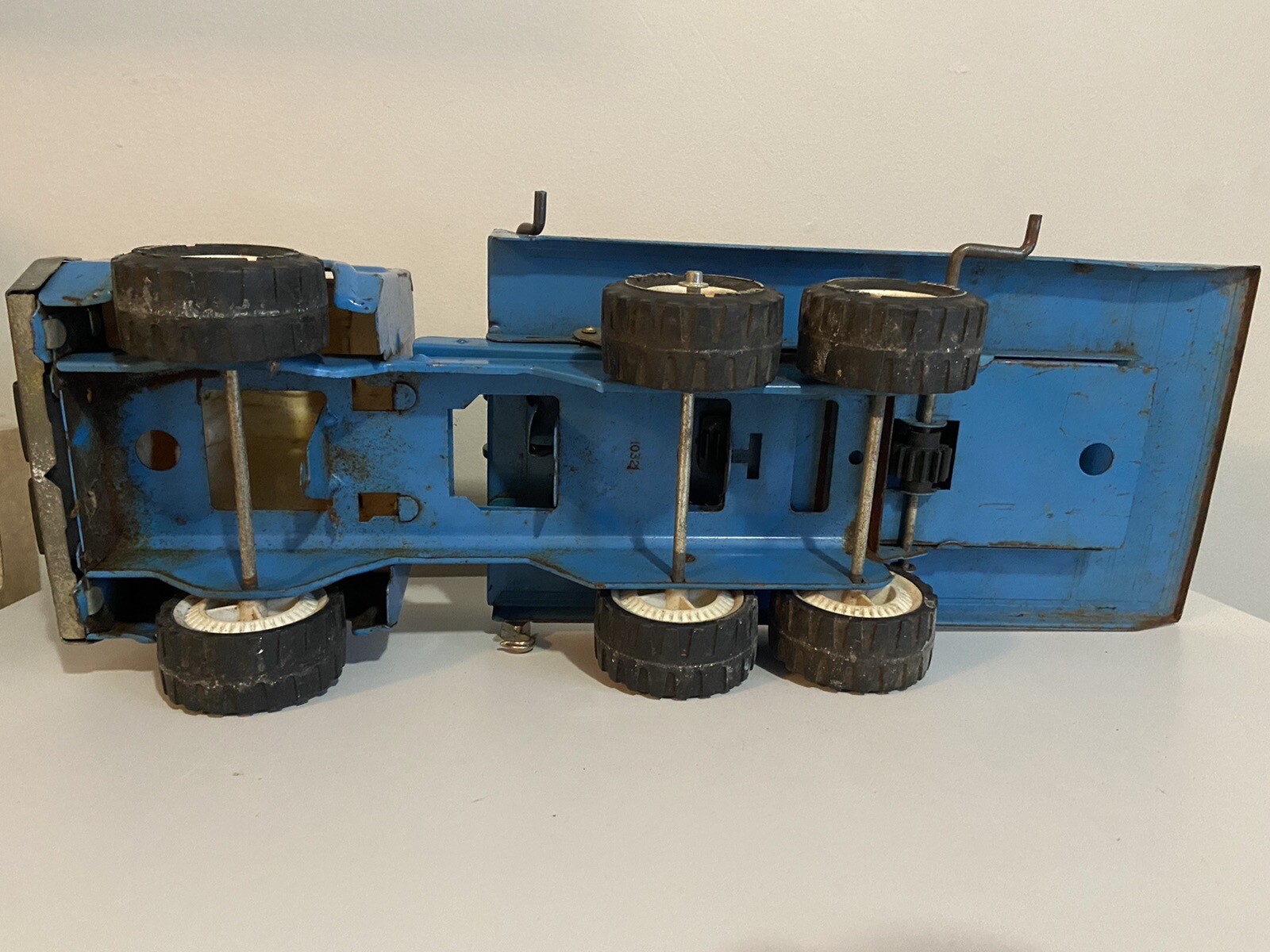 Vintage Tonka Ramp Hoist Truck Pressed Steel Toy Flatbed Original Old