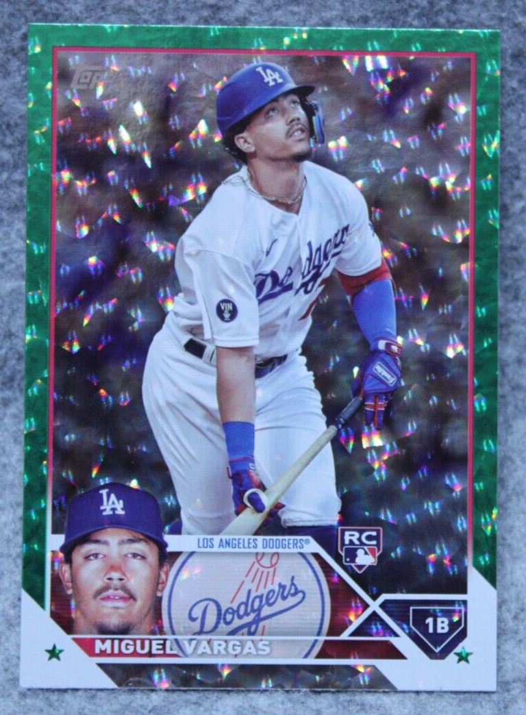 2023 Topps Series 1 Miguel Vargas Rookie Card RC Green Foil /499 Parallel #163