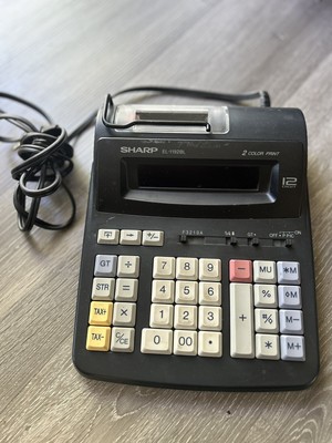 SHARP EL-1192BL 12 Digit 2 Color Print Calculator - Tested/Working 