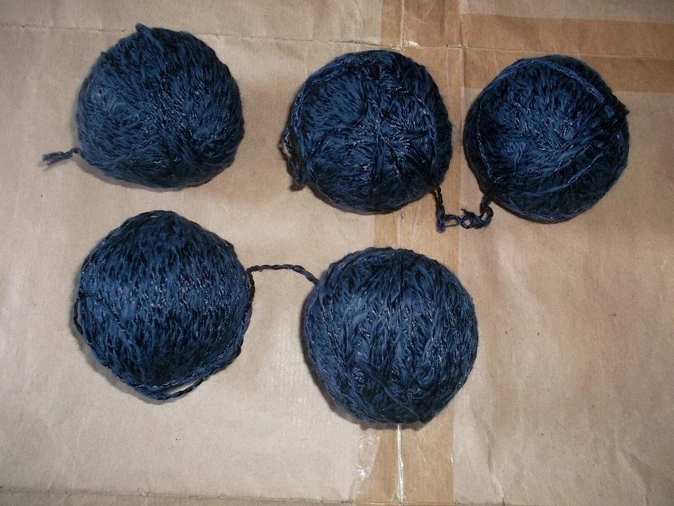 NEU 5 Knäule Garn Wolle Hartmuth / Butt Baumwolle Viskose dunkelblau 488 Gramm - Bild 2 von 3