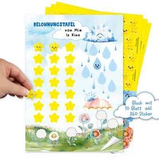 Belohnungstafel 10 Blatt 360 Sticker Töpchentraining Morgenroutine Kinder