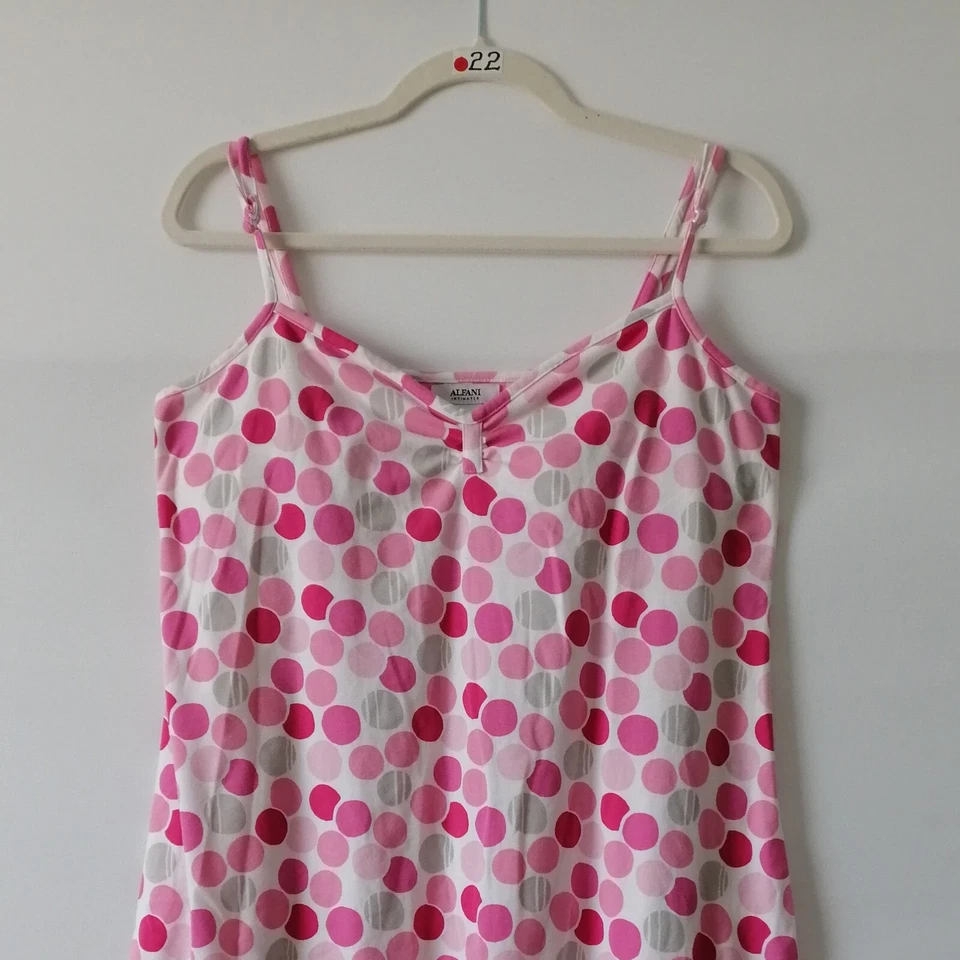 Vestido Alfani Mujer Rosa Lunares Correa Ajustable Íntima Cami Sin Mangas Talla XL Foto 2 de 4