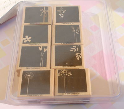 Good Things Grow Stampin Up 2006: Dandelion, Bow, Flower, Leaves Set of 8