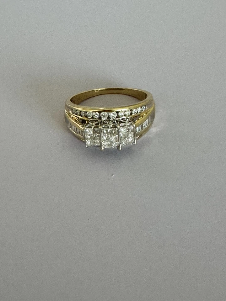 1970s 14k Yellow Gold 2.56 CT Diamond Cluster Ring - Size 8.25 - Image 2 of 4