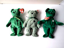 Lot of 3 Irish Beanie Baby Bears-Erin/Shamrock  Dublin/Erin's Tag is Unattached