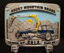 Rocky Mountain Brake Rock Drill Truck 2013 Pewter Belt Buckle Casper WY Elko NV
