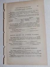 1875 Train Report SCHOHARIE VALLEY RAILROAD ~ 4.38 Mile RR ~ Franklin Vernon 