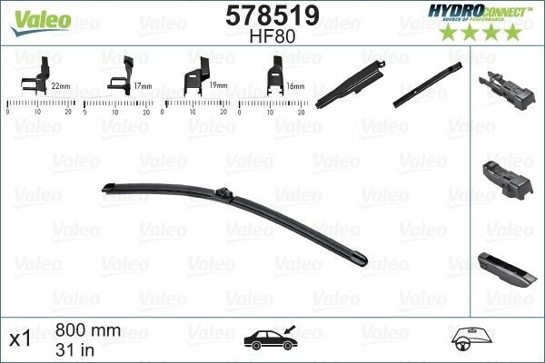 VALEO 578519 - Spazzola tergi anteriore 800mm 31''