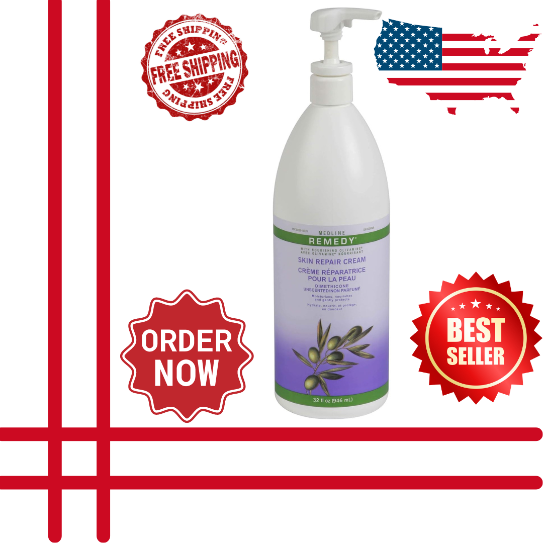 Medline Remedy Unscented Olivamine Skin Repair Cream and Body Lotion