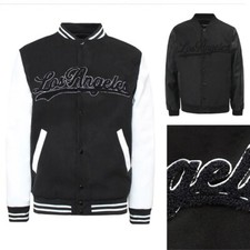 Victorious Men's Los Angeles Chenille Patch Satin Lining Varsity Jacket JK5072