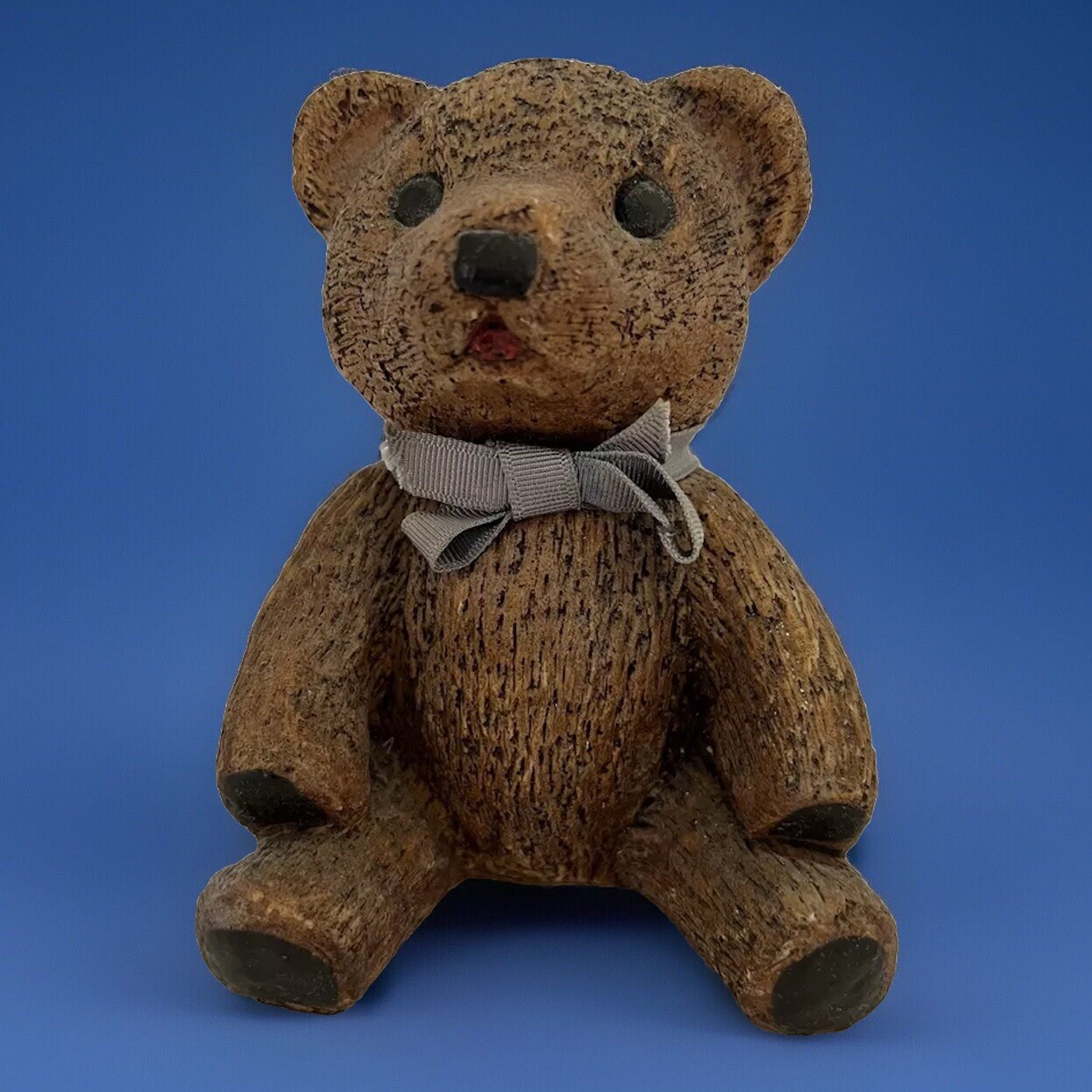 Vintage Resin Brown Teddy Bear 80s Style Children's Room Desk Decor Paperweight