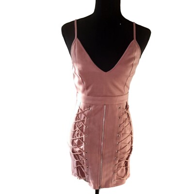knee length dresses for ladies Faux Suede Lace Up Mini Dress main image 0