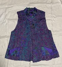 Diane Prekup Designer Vest Art To Wear One Size Fits Many Euc Purple And Green