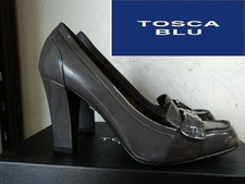 TOSCA BLU Mocassino Decoltè Scarpa Donna Pelle Grigio MADE IN ITALY N°40 NUOVO