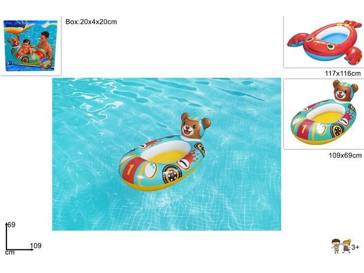 Barca Hinchable el Oso 109cm Niños Piscina Mar Inmuebles Dfh