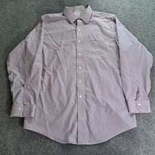 Brooks Brothers Shirt Mens Size 17/35 Purple White Check Long Sleeve Button Up