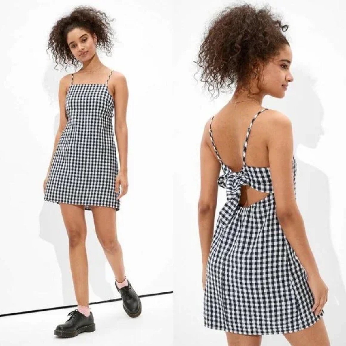 American Eagle Black White Gingham Tie Back Square Neck Mini Dress Size Small | eBay American Eagle Black White Gingham Tie Back Square Neck Mini Dress Size Small | eBay