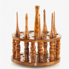 Rosewood Crochet Hooks Set with Stand - 13-Piece Kit for Knitting and Crocheting