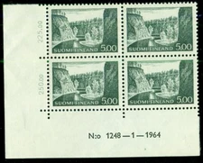 FINLAND #415, 5mk dark slate, Plate No. Block of 4, hi val in set, NH Scott $84+