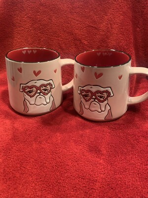 2-Spectrum Designz Maggy & Harry Love 17 Oz Coffee Dog Mugs Double Sided Design 