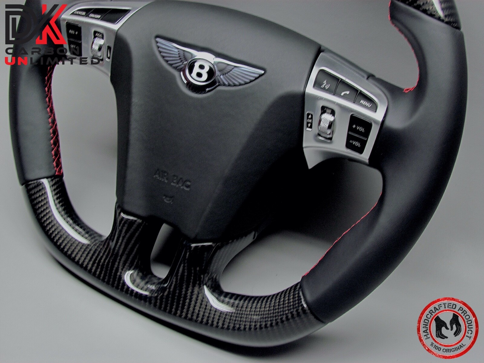Bentley Continental GT 2011 Flying Spur Red Ring Napa Carbon Steering Wheel v1