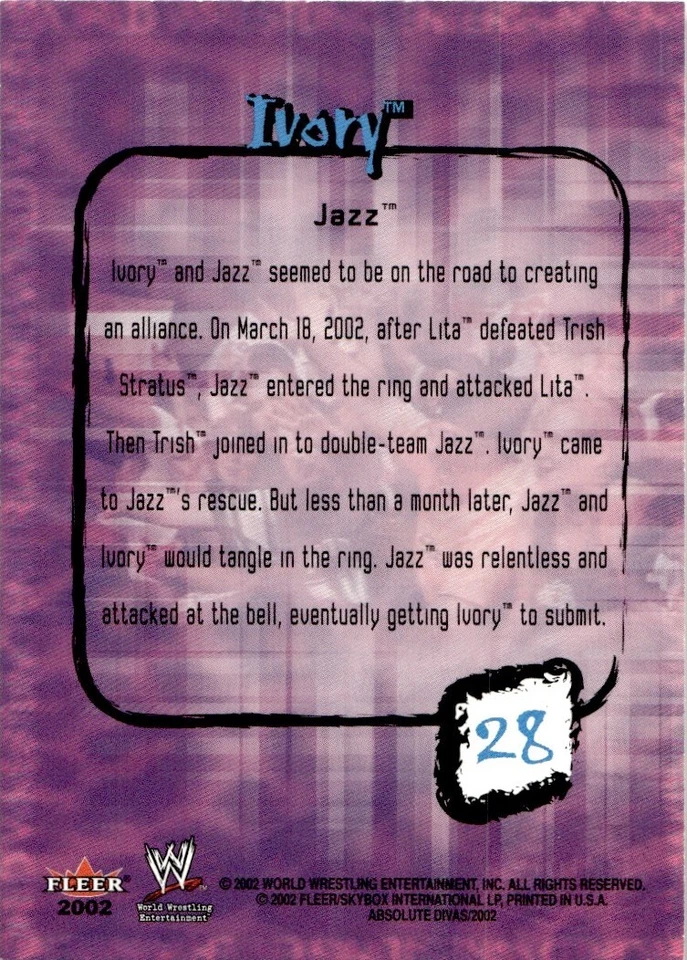 2002 Fleer WWE Absolute Divas Ivory #28 - Image 2 of 2