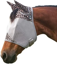 Cashel Crusader Patterned Fly Mask Standard w/Ears - Leopard