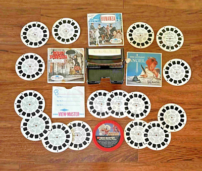 TESTED Sawyers View-Master Brown Bakelite Lighted 3D Model F + 24 Reels