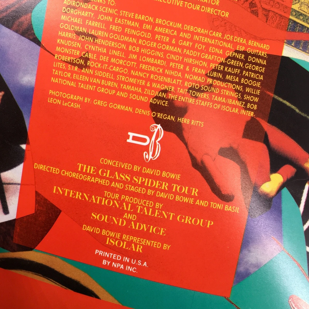 Vintage 1987 David Bowie Glass Spider Tour Program Book Pepsi | EBay