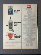 1969 Vintage Wolfschmidt Genuine Vodka Mott's Clamato Clamdigger Print Ad G2