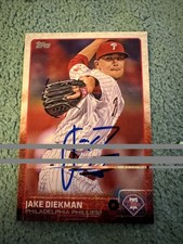 2015 Topps #663 Jake Diekman IP Signed Philadelphia Phillies