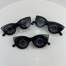 NEW Lot Of 3 Black Cats Eye Sunglasses Dark Lenses