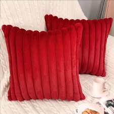 2 Pack 22x22 Pillow Cover Velvet Pillow Covers, Faux 22" x 22" Pack of 2 Red
