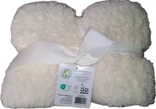 NEW Mainstays Faux Shearling Blanket, Vanilla Ivory, Full/Queen 90"X90"