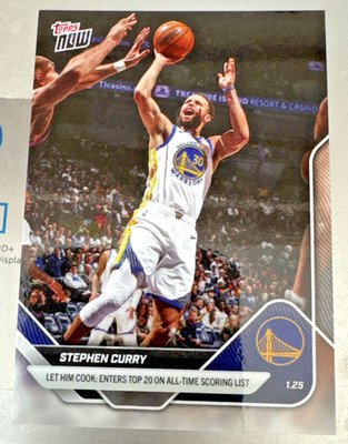 Stephen Curry Top 20 All-Time Scoring 2025-26 NBA Topps NOW Card 142