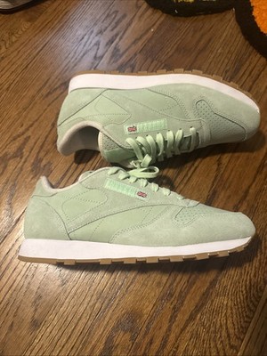Reebok Classic Leather Shoes Mens Size 9 Pastel Green Comfort Sneakers