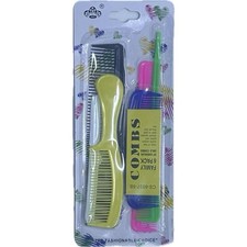 AD Unbreakable Smooth Rounded Teeth 6 Pack Polypropylene Hair Combs Multicolor