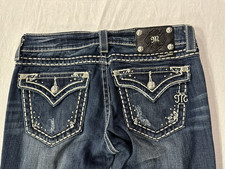 Miss Me Women  s Boot Cut Jeans   OK26C Dark Blue, Size 28 JY5377B NWOT