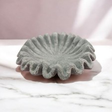 Grey Marble Bowl | Sandstone Bowl | Decorative Fruit Bowl | Marble Ruffle Bowl