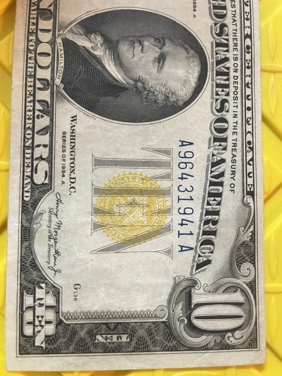 1934 10 美元纸币| eBay