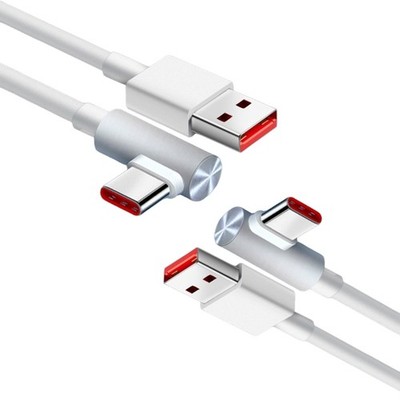 120W 90 Degree USB Type C Fast Charging Data Sync Cable for Mobile Phone Tablet