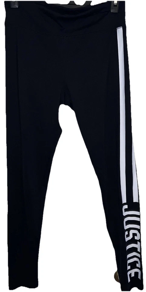 Justice Girl Y2K Black With Strips Leggings Vintage 90s 00s Style Size 18 - Image 2 of 4
