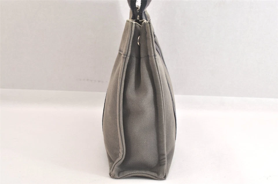 Authentic HERMES Vintage Fourre Tout PM Hand Tote Bag Canvas Gray 2769N - Image 4 of 4