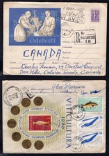 ROMANIA 1962 Registered Cover to Canada, Souvenir Sheet