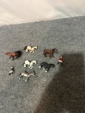 Lot Of 8 Miscellaneous Vintage Mini Plastic Horses And One Rider
