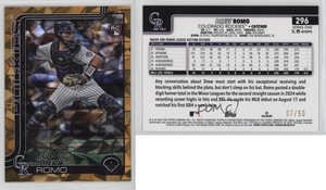 2025 Topps Series 1 Gold Diamante /50 Drew Romo #296 Rookie RC
